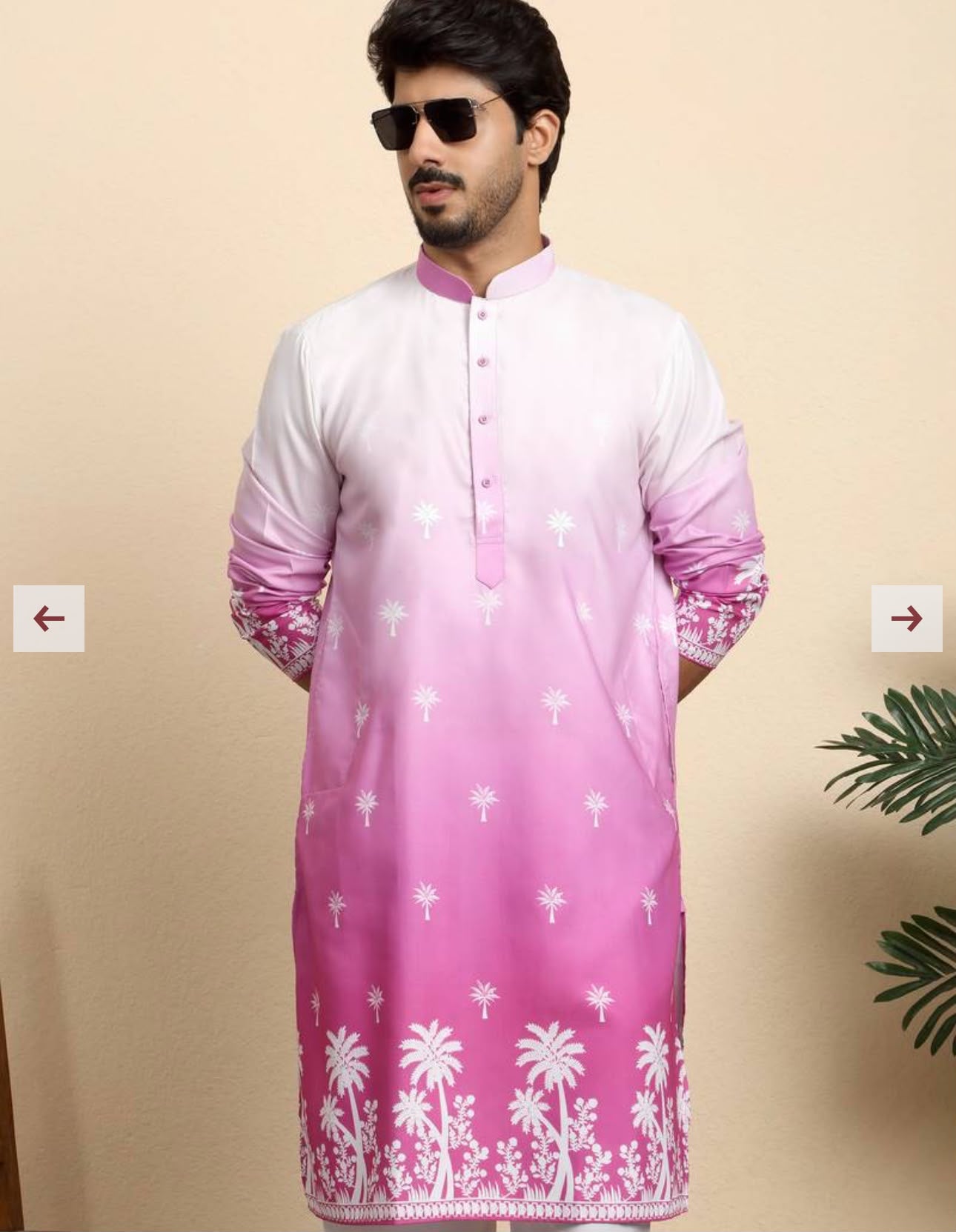 Cotton Blend Printed Pink Kurta With Pyjamas in Germany