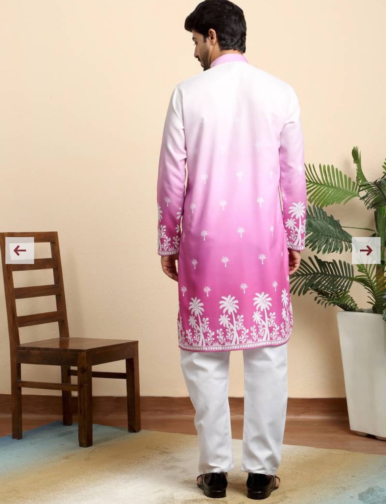 Cotton Blend Printed Pink Kurta With Pyjamas in Germany