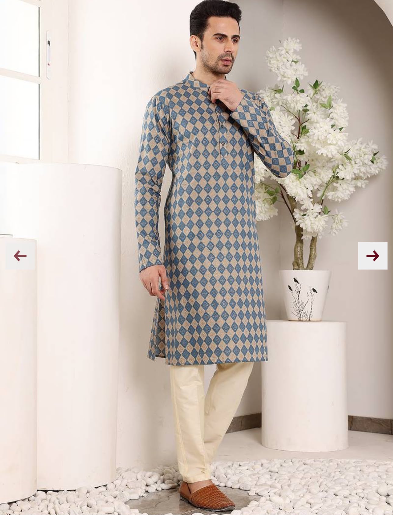 Silk Embroidered Kurta Pajama in Germany