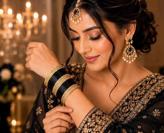 Black and gold traditional bangle set in Germany