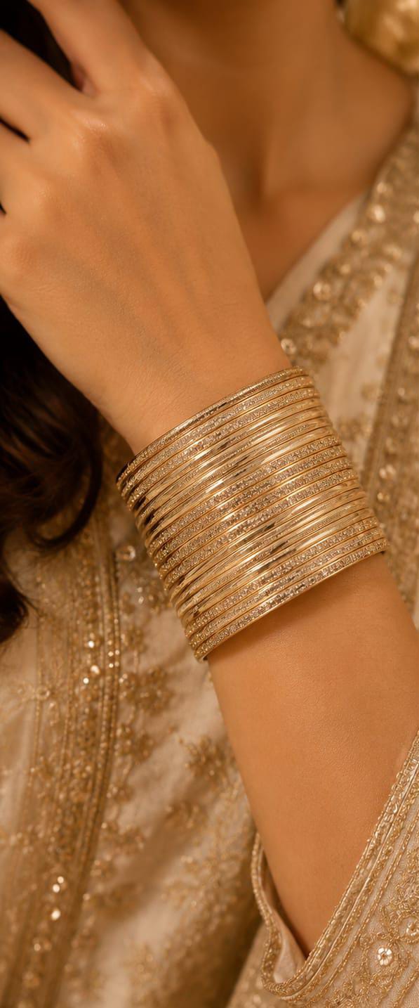 Golden traditional bangle set in Germany