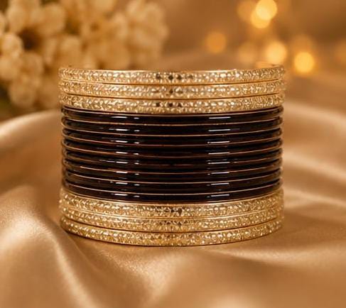 Brown and gold traditional bangle set in Germany