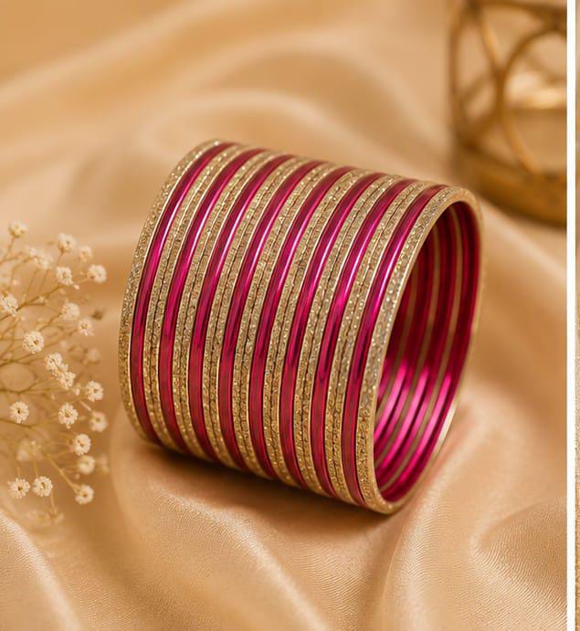 Traditional Pink and Gold  Bangle Stack in Berlin