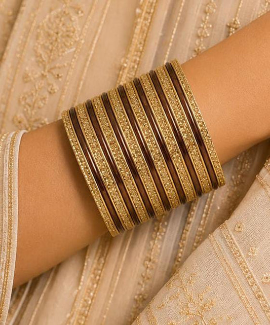 Traditional Brown and Gold  Bangle Stack in Berlin