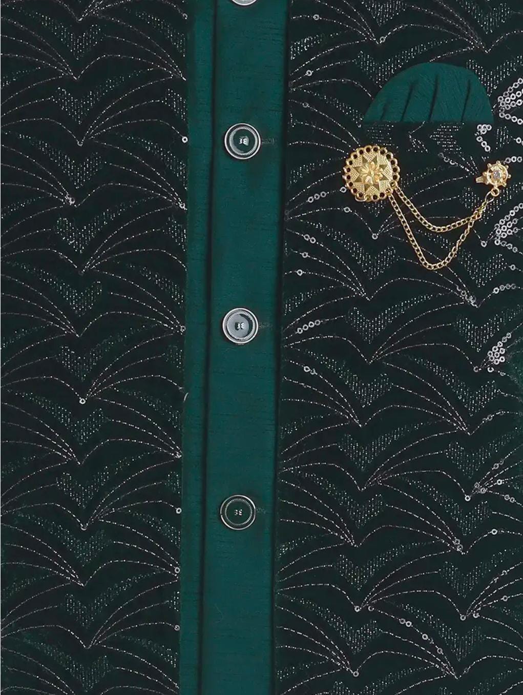 Kids Sequin Embellished Work, Velvet Sherwani Set in Germany