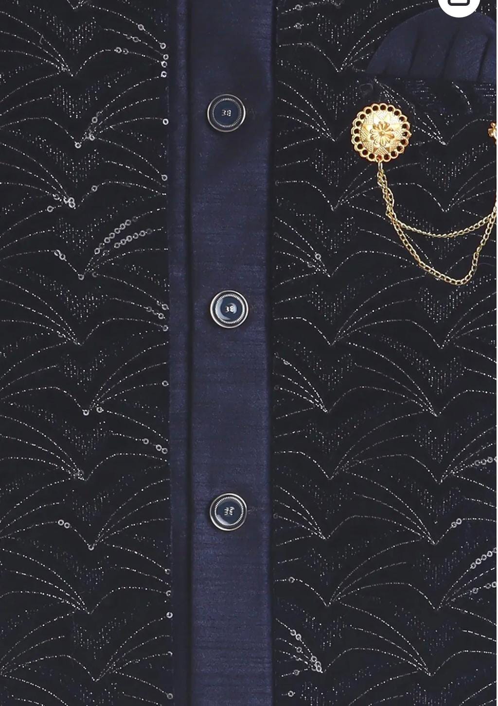 Boy's Velvet  Sequin Embellished Work, Velvet Sherwani Set in Germany