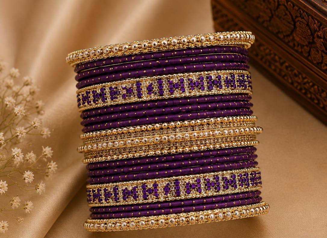 Traditional South Asian style stacked bangle set in Germany