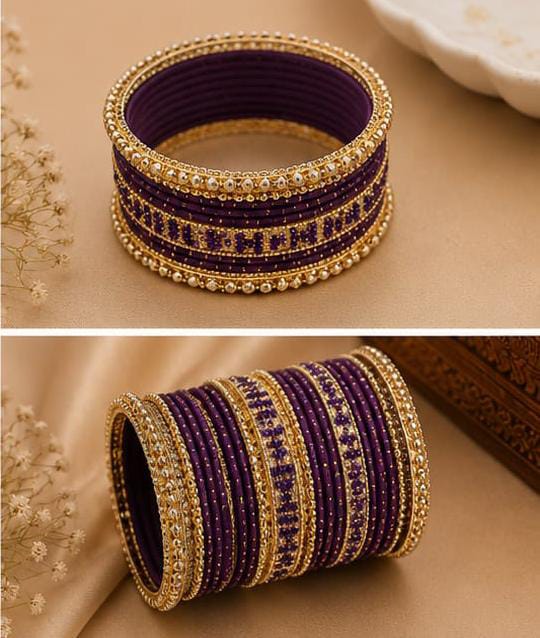 Traditional South Asian style stacked bangle set in Germany