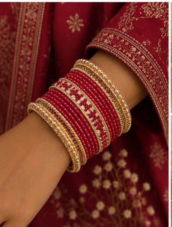 Traditional South Asian style stacked bangle set in Germany