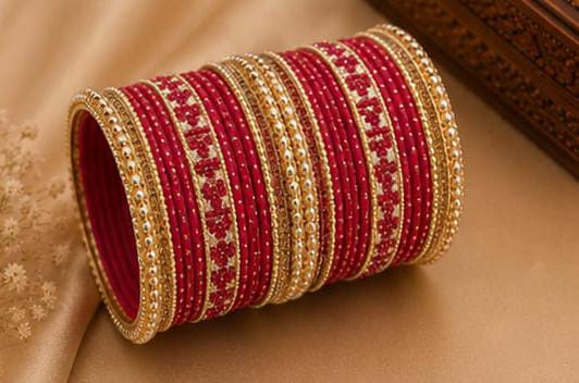 Traditional South Asian style stacked bangle set in Germany