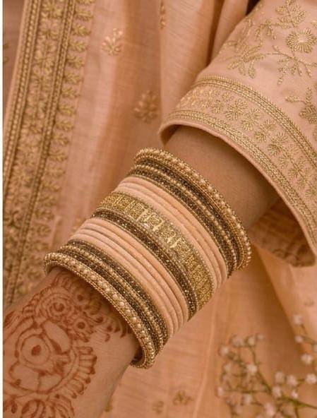 Traditional South Asian style stacked bangle set in Germany