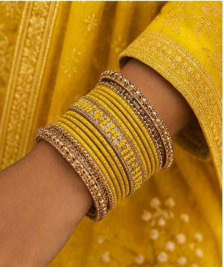 Traditional South Asian style stacked bangle set in Germany