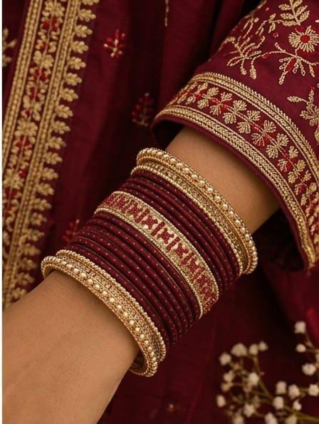 Traditional South Asian style stacked bangle set in Germany