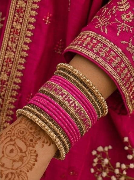 Traditional South Asian style stacked bangle set in Germany