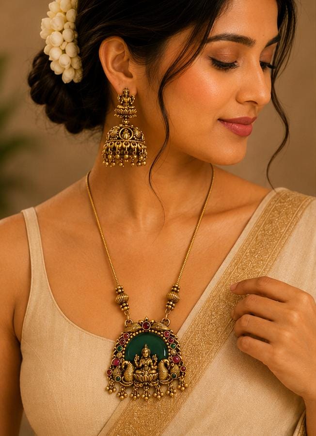 Antique South Indian Temple Jewelry Set in Germany