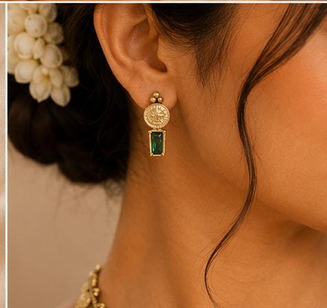 Traditional Indian coin choker necklace and earring set in Germany