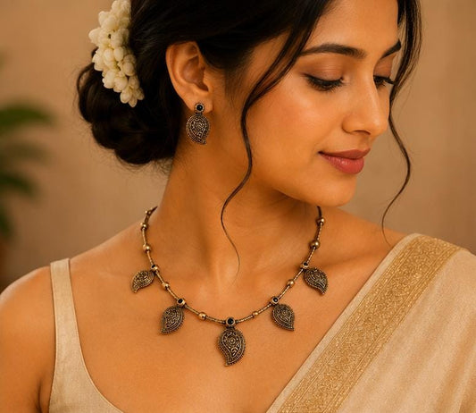 Elegant Indian Ethnic Styling with Antique Mango Motif Jewelry Set in Germany