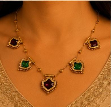 Traditional Gold-Plated Pendant Necklace Set in Germany