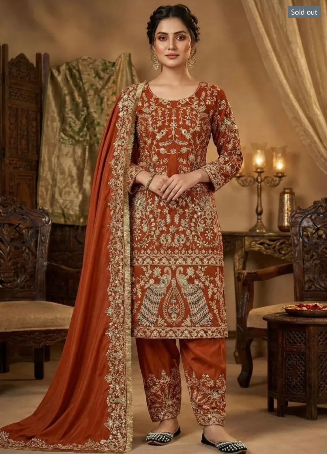Premium Crepe Silk Panjabi Salwar Suit Heavy Embroidery Festive Wear for Women in Germany