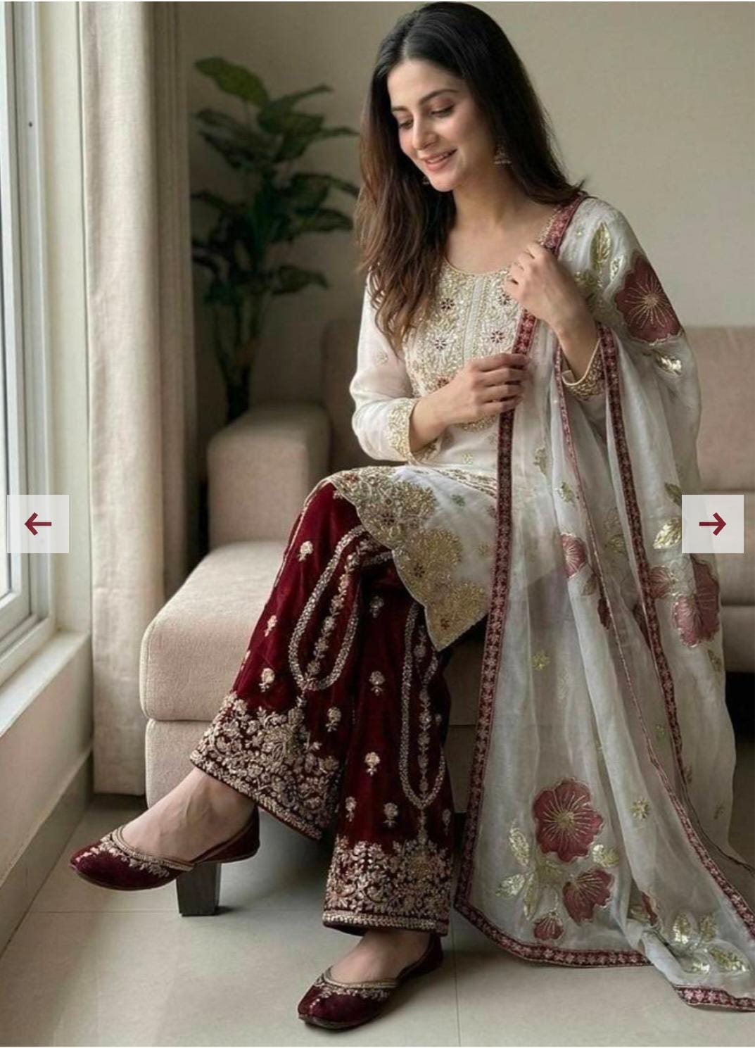 Pure GMY SILK With Heavy Embroidery Sequence Work Suit in Germany