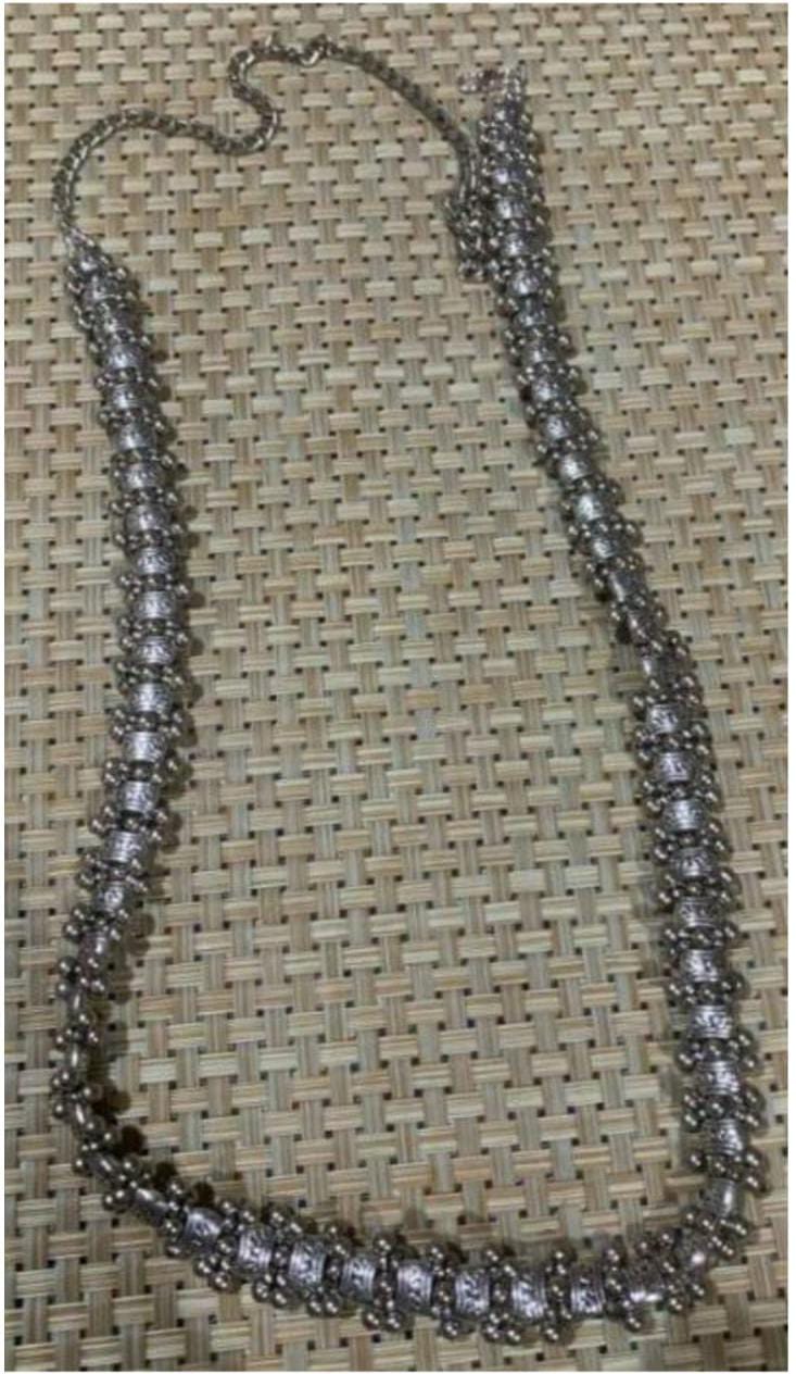 Vintage Oxidized Silver Kamarbandh / Traditional Textured Segmented Waist Chain Belt in Berlin