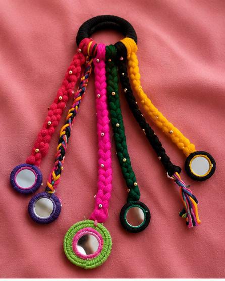 Handmade Boho Hair Strings / Festive Multicolored Braided Paranda Extension in Germany