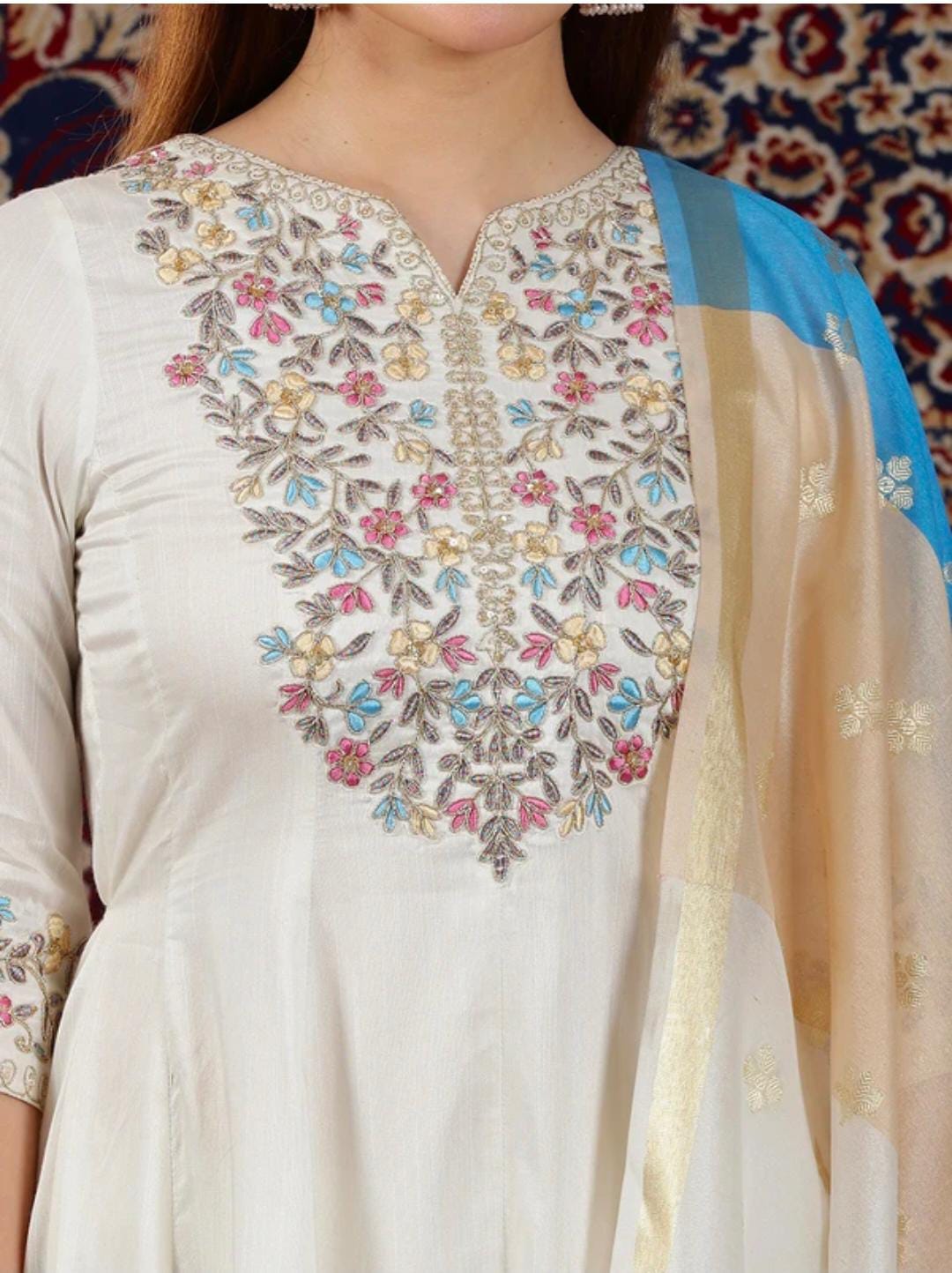 Women Viscose Rayon Kurta Pant Attached Dupatta Set in Germany