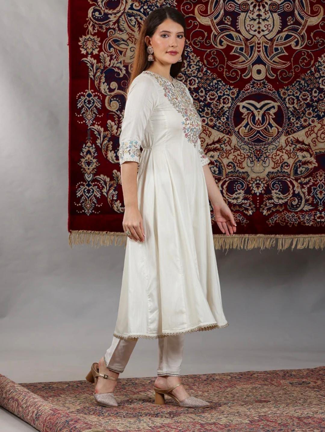 Women Viscose Rayon Kurta Pant Attached Dupatta Set in Germany