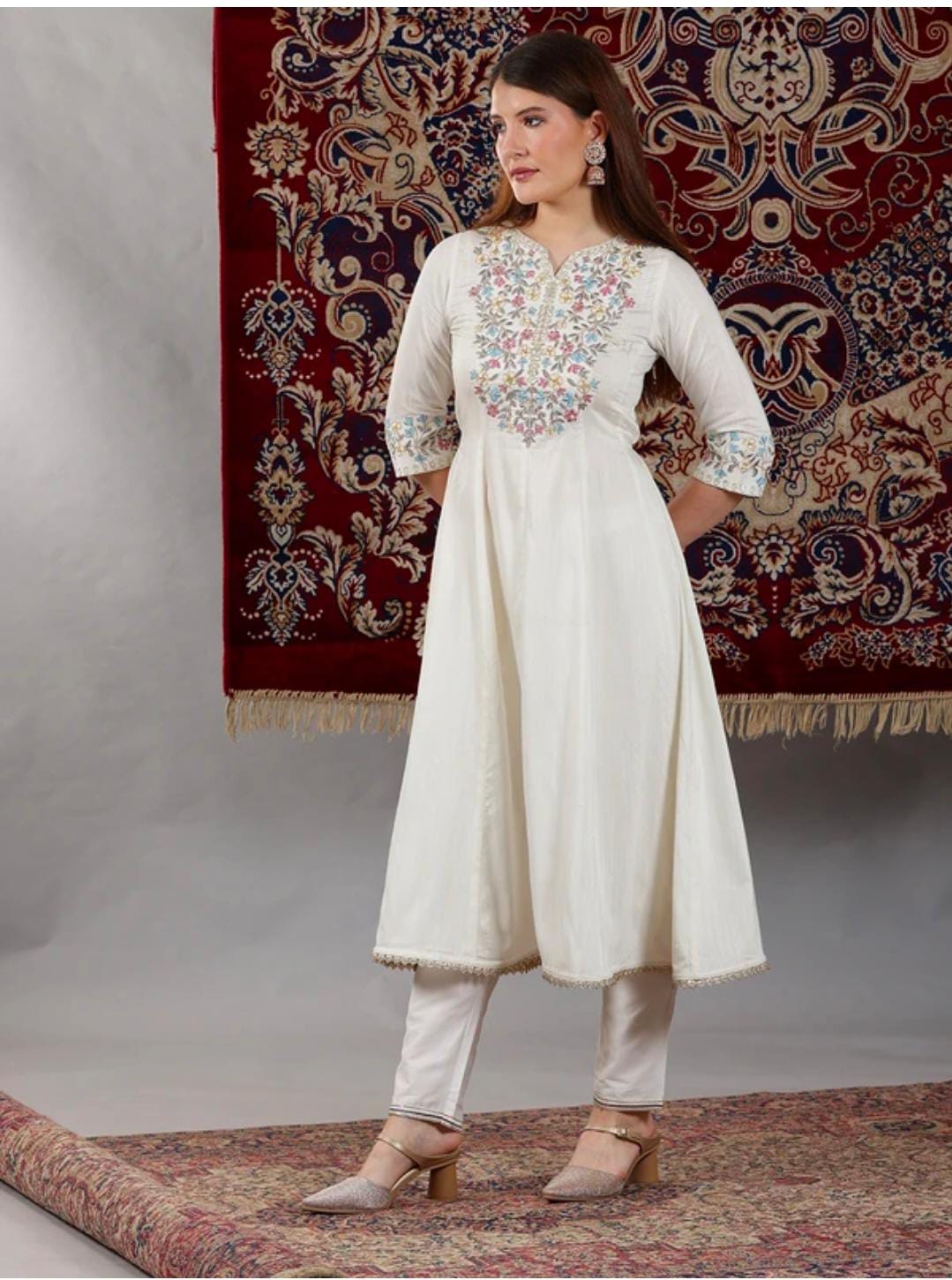 Women Viscose Rayon Kurta Pant Attached Dupatta Set in Germany