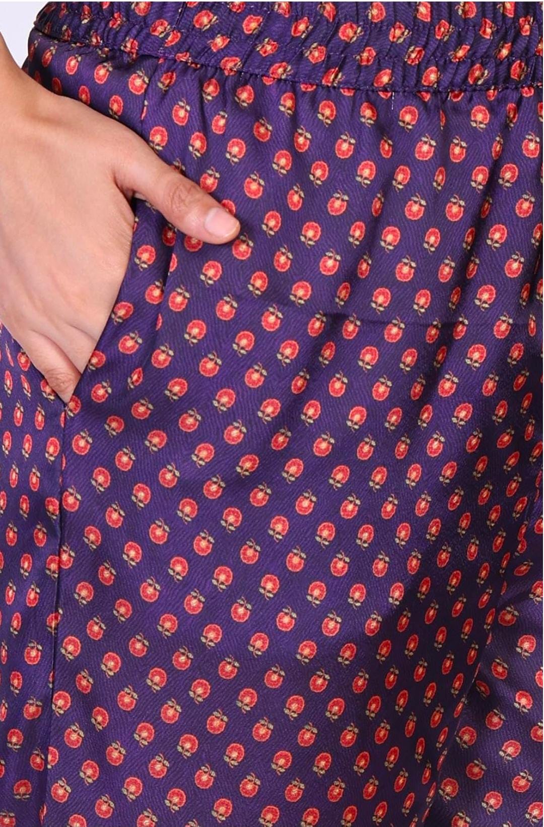 Woman Floral Printed Japanese Satin Straight Kurta with Straight Pant and Dupatta Set in Germany