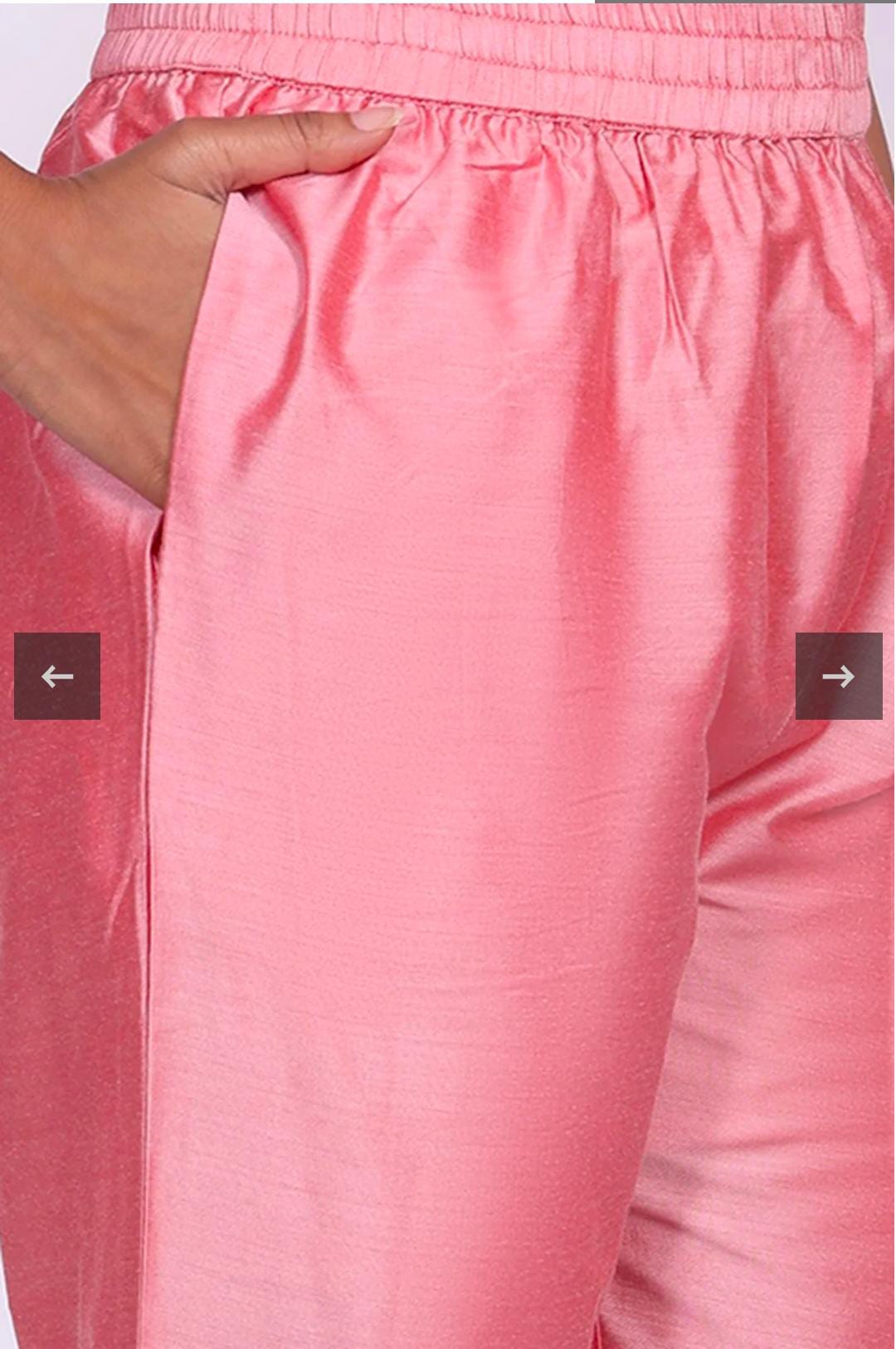 Pink Floral Tissue Straight Kurta with Straight Pant and Dupatta Set in Germany