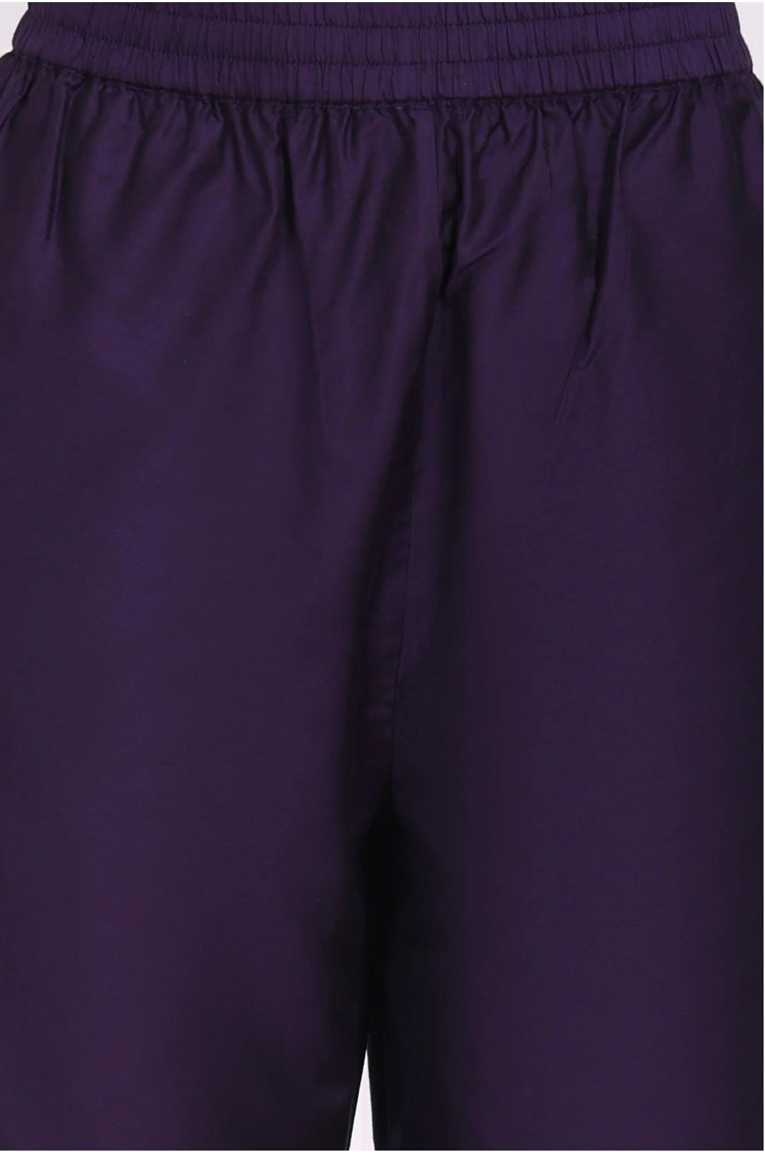 Purple Embroidered Straight Kurta with Straight Pant and Dupatta Set in Germany