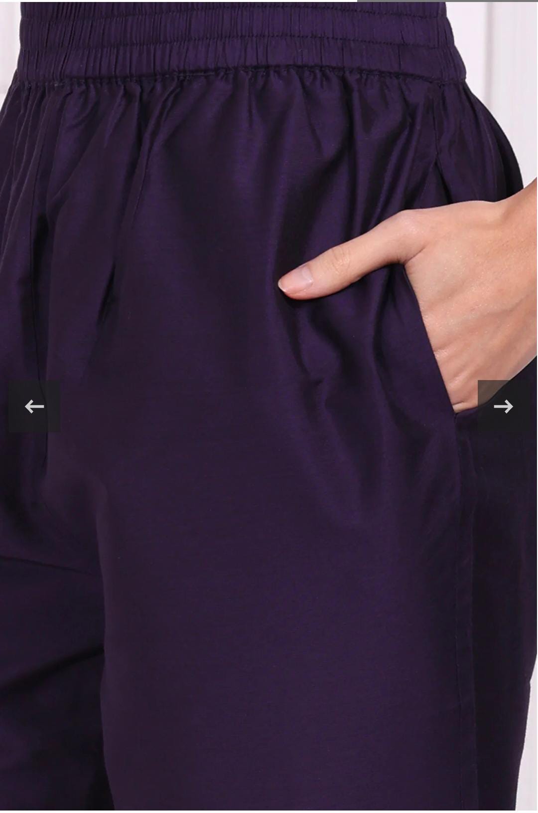 Purple Embroidered Straight Kurta with Straight Pant and Dupatta Set in Germany