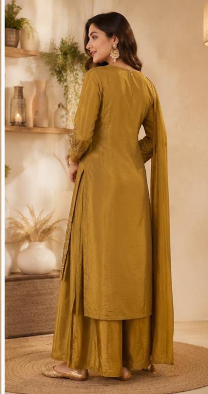 Embroidered Crepe Kurta Palazzo Set in Germany