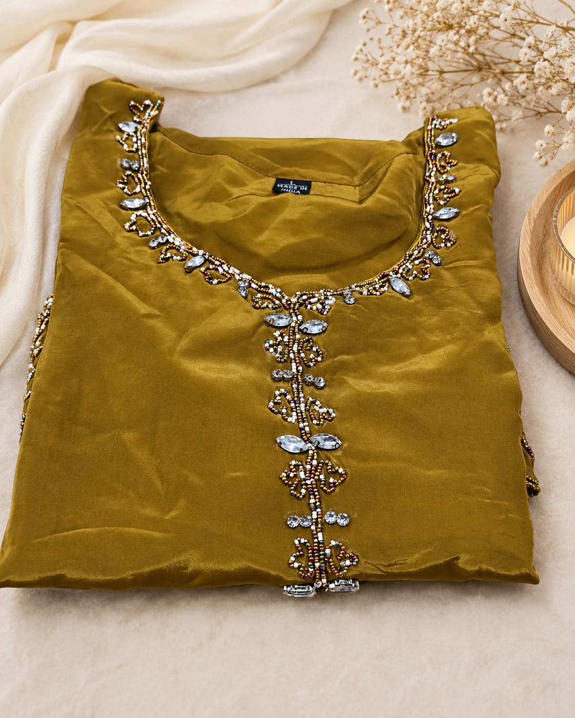 Embroidered Crepe Kurta Palazzo Set in Germany