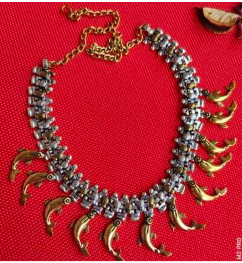 Antique Dual-Tone Dolphin Motif Choker Necklace in Germany