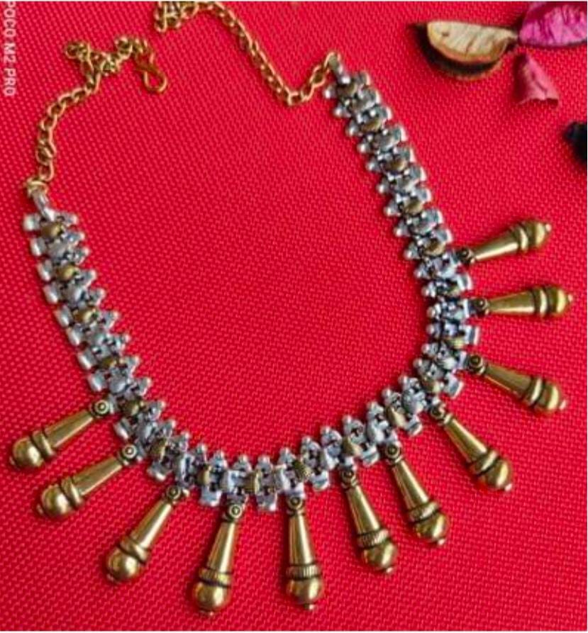 Antique Dual-Tone Oxidised Tribal Choker Necklace in Germany