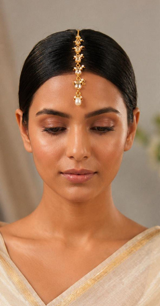 Gold-Plated Pearl Maang Tikka in Germany