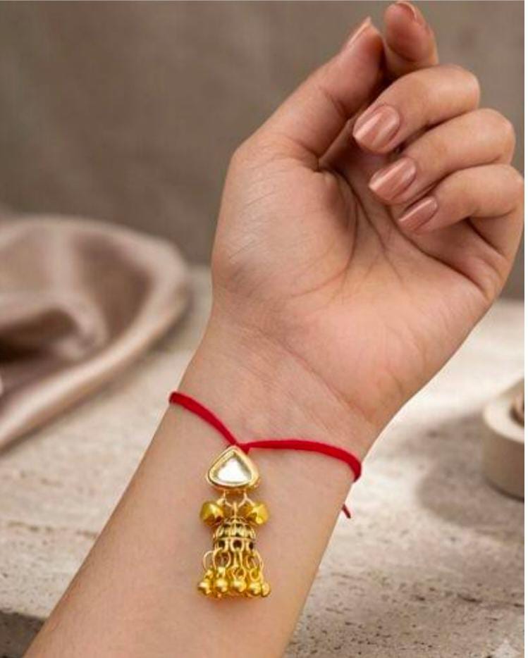 Traditional Kundan Lumba Rakhi in Germany