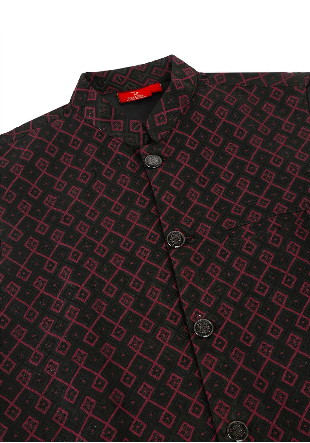 Men's Silk Blend Kurta and Churidar with Embroidered Pink Nehru Jacket in Berlin