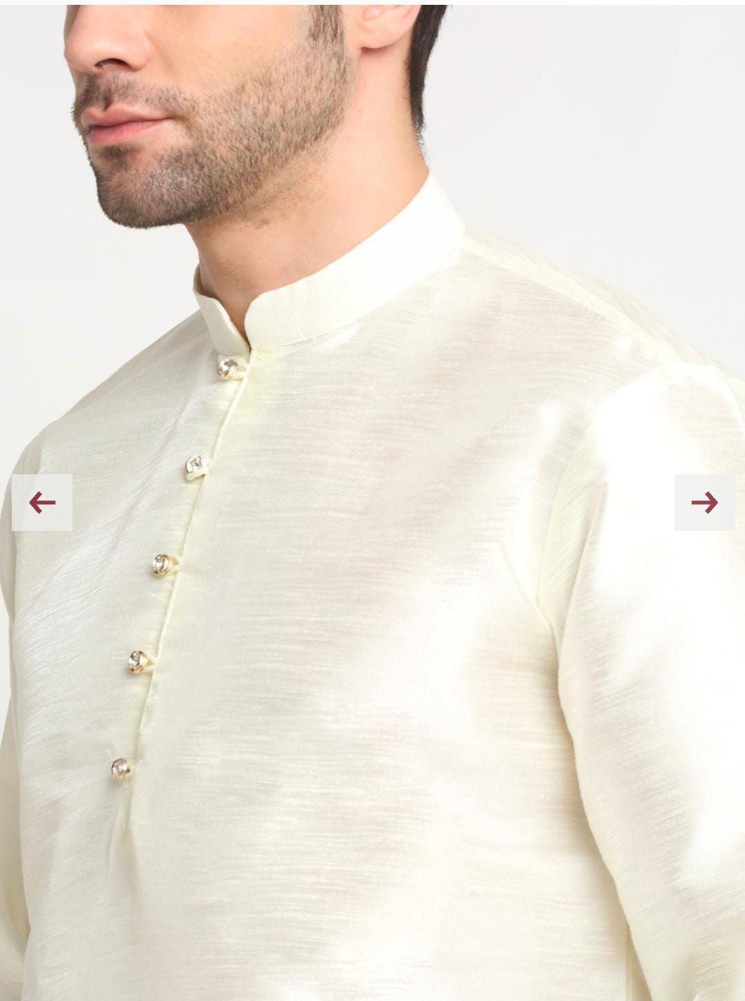 Men Silk Cream Kurta Churidar With Beige Embroidered Nehru Jacket Set in Berlin