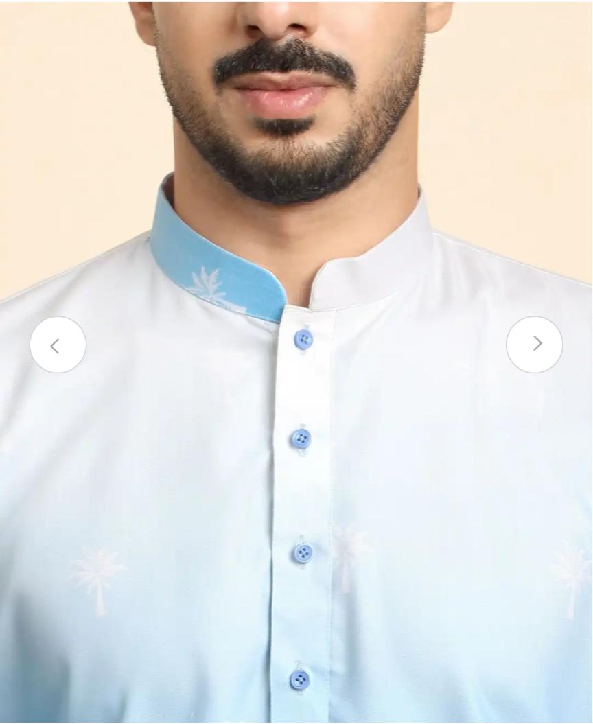Ombre Dyed Thread Work Mandarin Collar Straight Kurta With Pyjamas in Germany