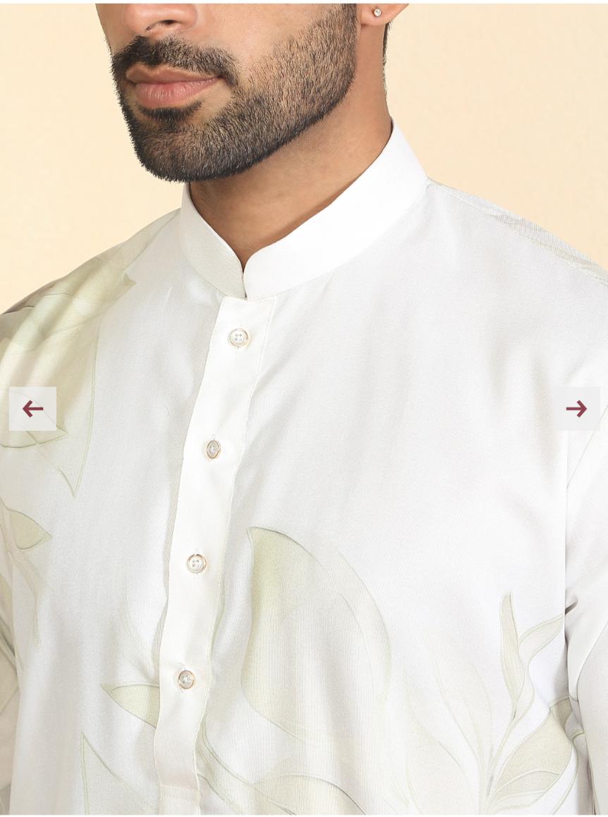Leaf Printed Cotton Blend Straight  Kurta and Pyjama in Germany