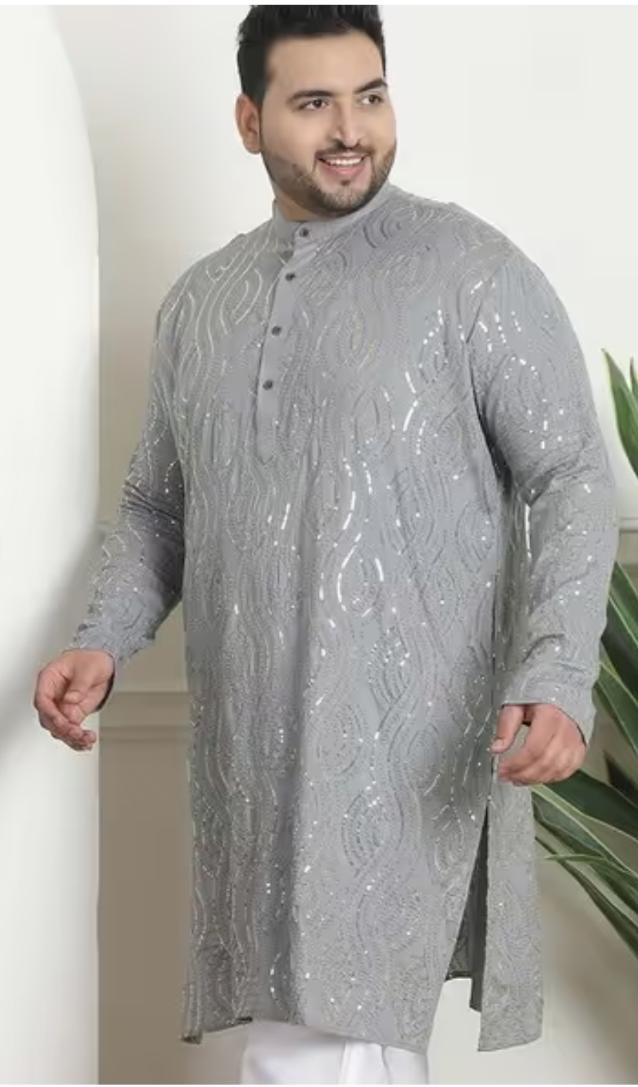 Men Embroidered Regular Fit Long Kurta and Pyjama in Germany