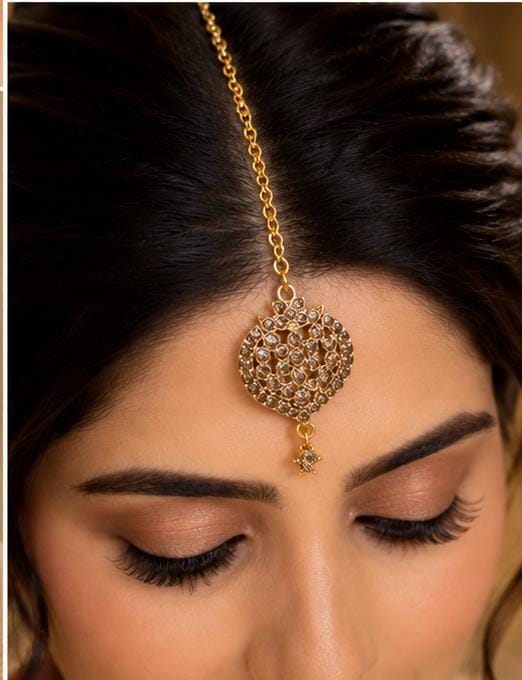 Gold-Plated Antique Kundan Stone-Studded Maang Tikka in Germany