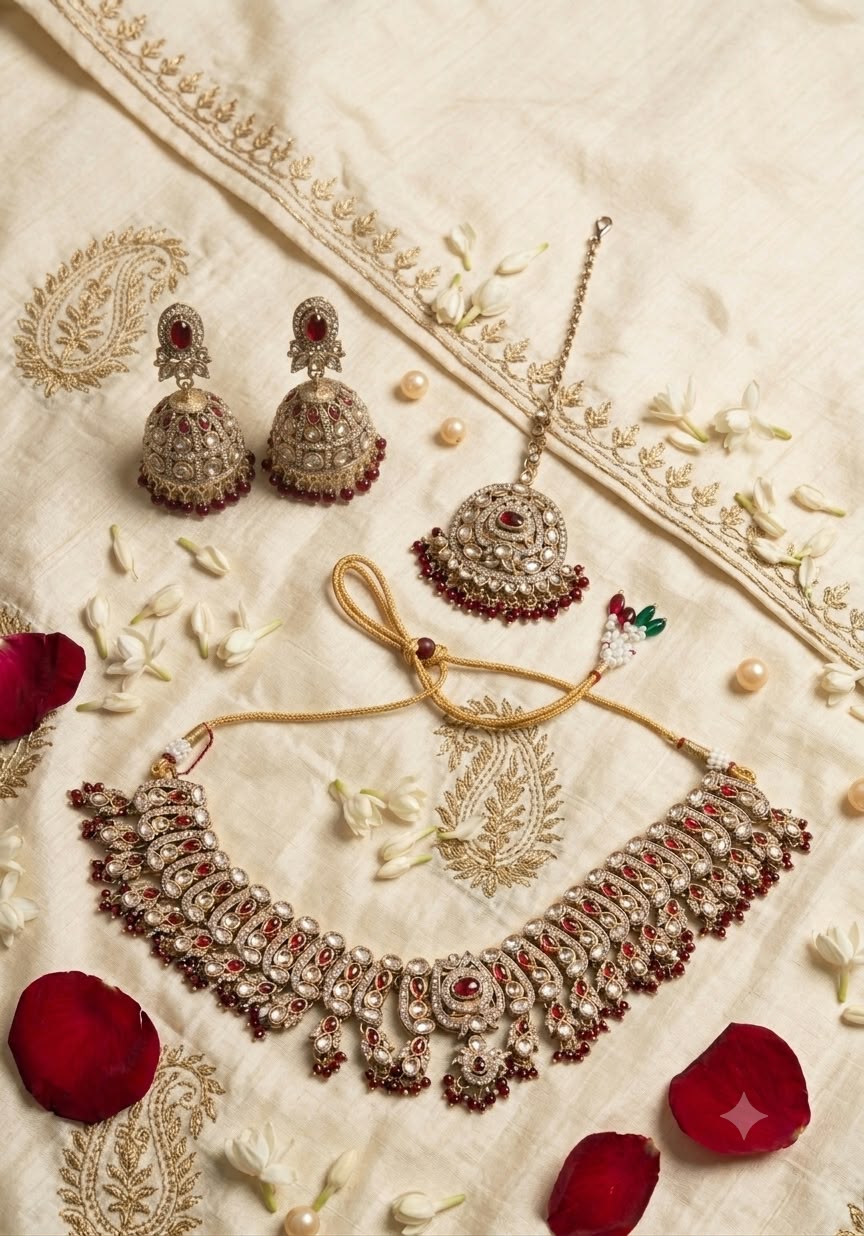 Premium Moissanite Polki Kundan Choker Necklace in Berlin