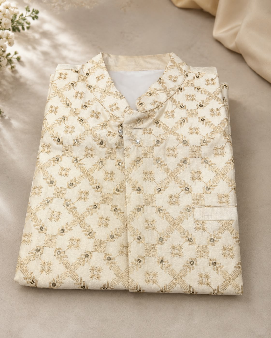 Men's Kurta Pajama with Embroidered Nehru Jacket in Germany