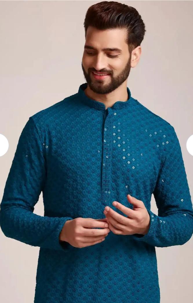 Men Embroidered Regular Kurta with Pyjamas in Germany