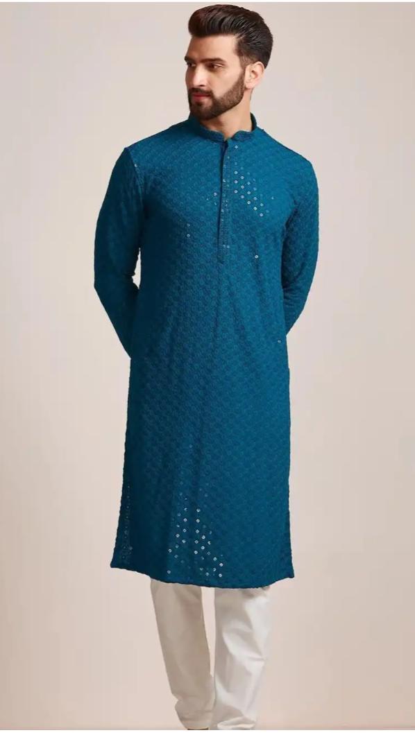 Men Embroidered Regular Kurta with Pyjamas in Germany
