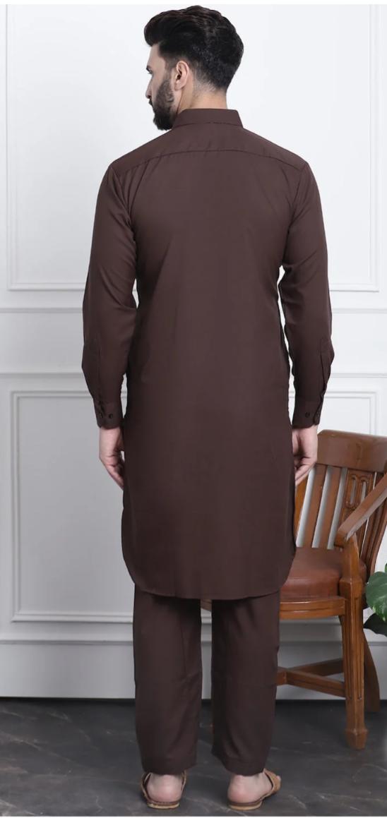 Men's Cotton Dark Brown Pathani Set in Germany